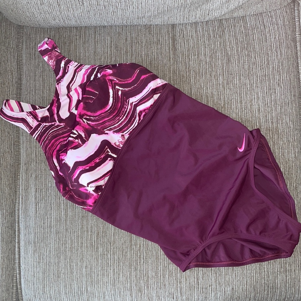 Nike High Neck Open Back One piece bathing suit